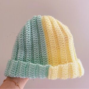 Handmade Crochet Split Colour Beanie